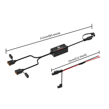 WUPP CS-1186A1 Motorcycle SAE Dual USB Fast Charging Charger - free shipping - PMC Jewellery - Order now!