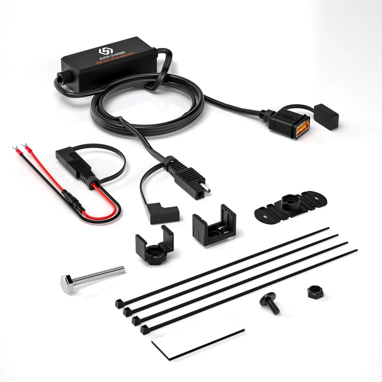 WUPP CS-1186B1 Motorcycle SAE Single USB Port Fast Charging Charger - free shipping - PMC TechLife - Order now!