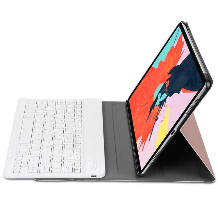A098 Detachable Ultra-thin ABS Bluetooth Keyboard Tablet Case For iPad Air 4 / Air 5 / Pro 11 inch 2022 / 2021 / 2020 / 2018 , with Stand(Rose Gold)