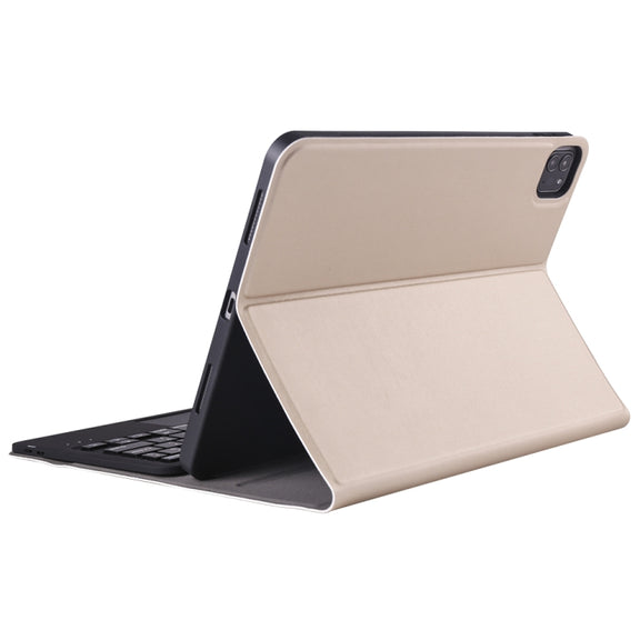 A098B-A Detachable ABS Ultra-thin Bluetooth Keyboard + TPU Tablet Case for iPad Air 4 10.9 inch (2020), with Stand & Pen Slot & Touch(Gold)