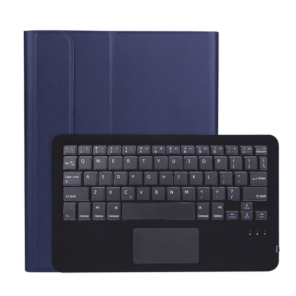 A098B-A Detachable ABS Ultra-thin Bluetooth Keyboard + TPU Tablet Case for iPad Air 11 2024 / 2025 / Air 4 10.9 inch 2020, with Stand & Pen Slot & Touch(Dark Blue)