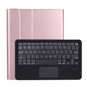 A098B-A Detachable ABS Ultra-thin Bluetooth Keyboard + TPU Tablet Case for iPad Air 11 2024 / 2025 / Air 4 10.9 inch 2020, with Stand & Pen Slot & Touch(Rose Gold)