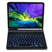 A098BS Detachable Ultra-thin Backlight Bluetooth Keyboard Tablet Case for iPad Air 11 2024 / 2025 / Air 4 10.9 inch 2020, with Stand & Pen Slot(Black)