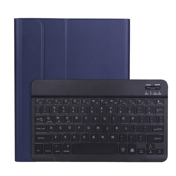 A098BS Detachable Ultra-thin Backlight Bluetooth Keyboard Tablet Case for iPad Air 11 2024 / 2025 / Air 4 10.9 inch 2020, with Stand & Pen Slot(Dark Blue)