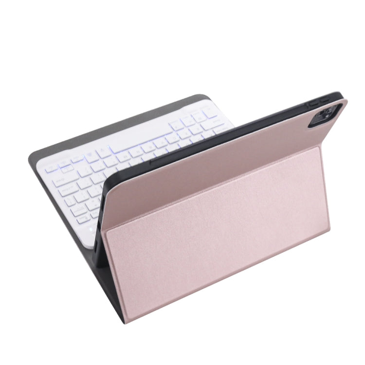 A098BS Detachable Ultra-thin Backlight Bluetooth Keyboard Tablet Case for iPad Air 11 2024 / 2025 / Air 4 10.9 inch 2020, with Stand & Pen Slot(Rose Gold) - For iPad Air by PMC Jewellery | Online Shopping South Africa | PMC Jewellery | Buy Now Pay Later Mobicred