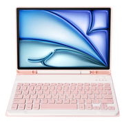 For iPad Air 11 2024 / 2025 / Air 4 2020 / Air 5 2022 A098B Detachable ABS Ultra-thin Candy Colors Bluetooth Keyboard Tablet Case with Stand & Pen Slot(Pink)