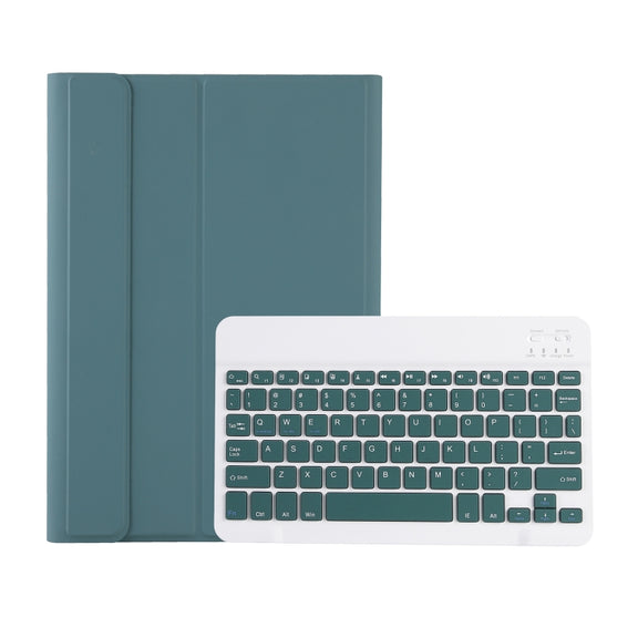For iPad Air 11 2024 / 2025 / Air 4 2020 / Air 5 2022 A098B Detachable ABS Ultra-thin Candy Colors Bluetooth Keyboard Tablet Case with Stand & Pen Slot(Dark Green)
