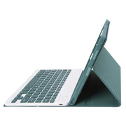 For iPad Air 11 2024 / 2025 / Air 4 2020 / Air 5 2022 A098B Detachable ABS Ultra-thin Candy Colors Bluetooth Keyboard Tablet Case with Stand & Pen Slot(Dark Green)
