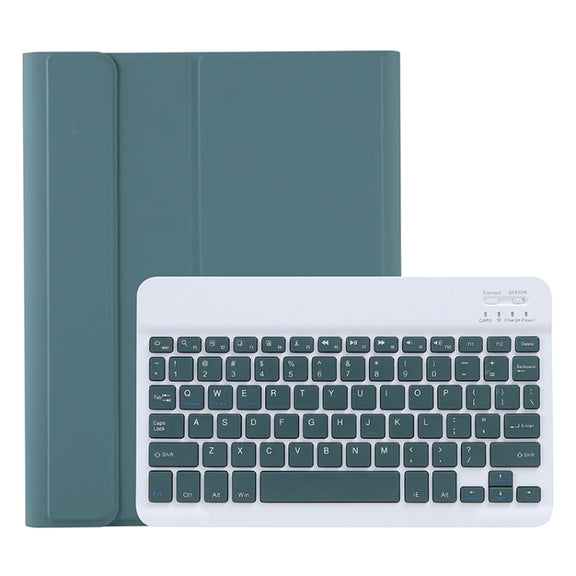 For iPad Air 11 2024 / 2025 / Air 4 2020 / Air 5 2022 A098B Detachable ABS Ultra-thin Candy Colors Bluetooth Keyboard Tablet Case with Stand & Pen Slot(Dark Green)