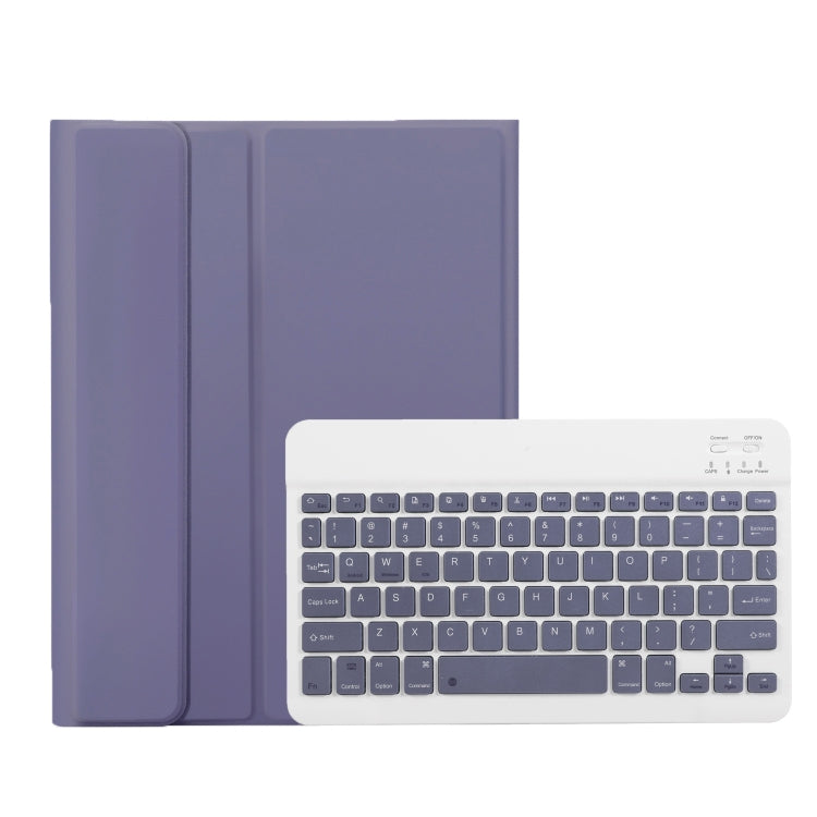 For iPad Air 11 2024 / 2025 / Air 4 2020 / Air 5 2022 A098B Detachable ABS Ultra-thin Candy Colors Bluetooth Keyboard Tablet Case with Stand & Pen Slot(Purple)