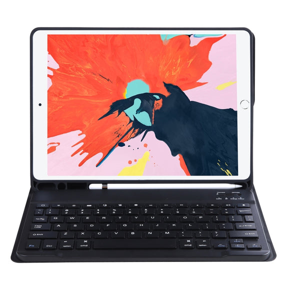 T098B Integrated Ultra-thin Candy Colors Bluetooth Keyboard Tablet Case for  iPad Air 11 2024 / 2025 / Air 4 10.9 inch 2020, with Stand & Pen Slot(Black)