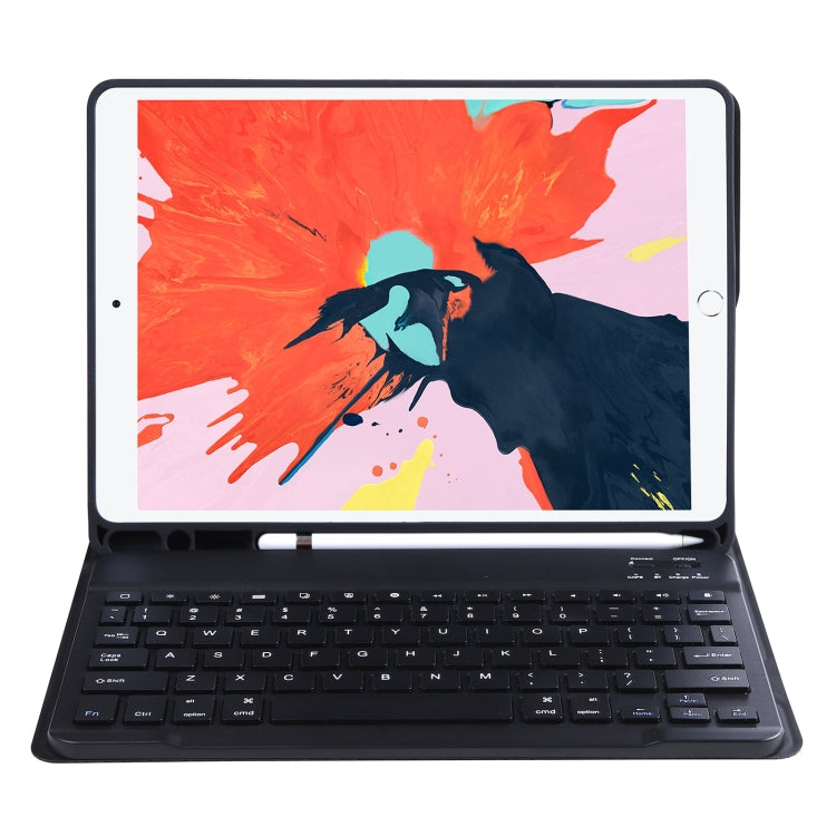 T098B Integrated Ultra-thin Candy Colors Bluetooth Keyboard Tablet Case for  iPad Air 11 2024 / 2025 / Air 4 10.9 inch 2020, with Stand & Pen Slot(Black)