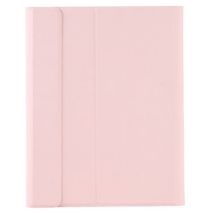 T098B Integrated Ultra-thin Candy Colors Bluetooth Keyboard Tablet Case for iPad Air 4 10.9 inch (2020), with Stand & Pen Slot(Pink)