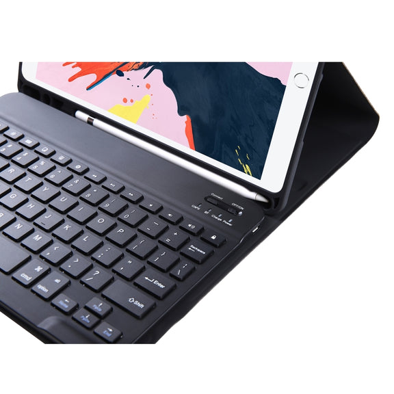 T098B Integrated Ultra-thin Candy Colors Bluetooth Keyboard Tablet Case for  iPad Air 11 2024 / 2025 / Air 4 10.9 inch 2020, with Stand & Pen Slot(Black)