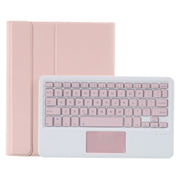 T098B-A Pressed Skin Texture TPU Detachable Candy Colors Bluetooth Keyboard Tablet Case for iPad Air 4 10.9 inch (2020), with Stand & Pen Slot & Touch(Pink)