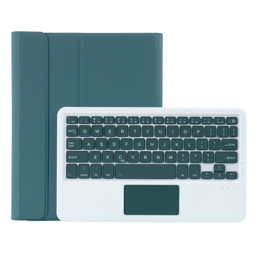 T098B-A Pressed Skin Texture TPU Detachable Candy Colors Bluetooth Keyboard Tablet Case for iPad Air 11 2024 / 2025 / Air 4 10.9 inch 2020, with Stand & Pen Slot & Touch(Dark Green) - For iPad Air by PMC Jewellery | Online Shopping South Africa | PMC Jewellery | Buy Now Pay Later Mobicred