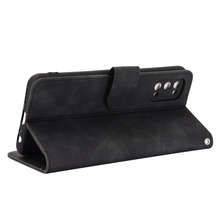 For OPPO Realme 7 Pro Solid Color Skin Feel Magnetic Buckle Horizontal Flip Calf Texture PU Leather Case with Holder & Card Slots & Wallet(Black) - Realme Cases by PMC TechLife | Online Shopping South Africa | PMC TechLife | Buy Now Pay Later Mobicred