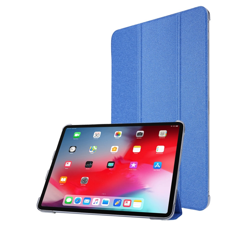 Silk Texture Flip Magnetic PU Leather Smart Case with Three-folding Holder For iPad Air 11 2024 / Air 2022 / 2020 10.9(Blue) - iPad Air (2022) / (2020) 10.9 Cases by PMC TechLife | Online Shopping South Africa | PMC TechLife | Buy Now Pay Later Mobicred