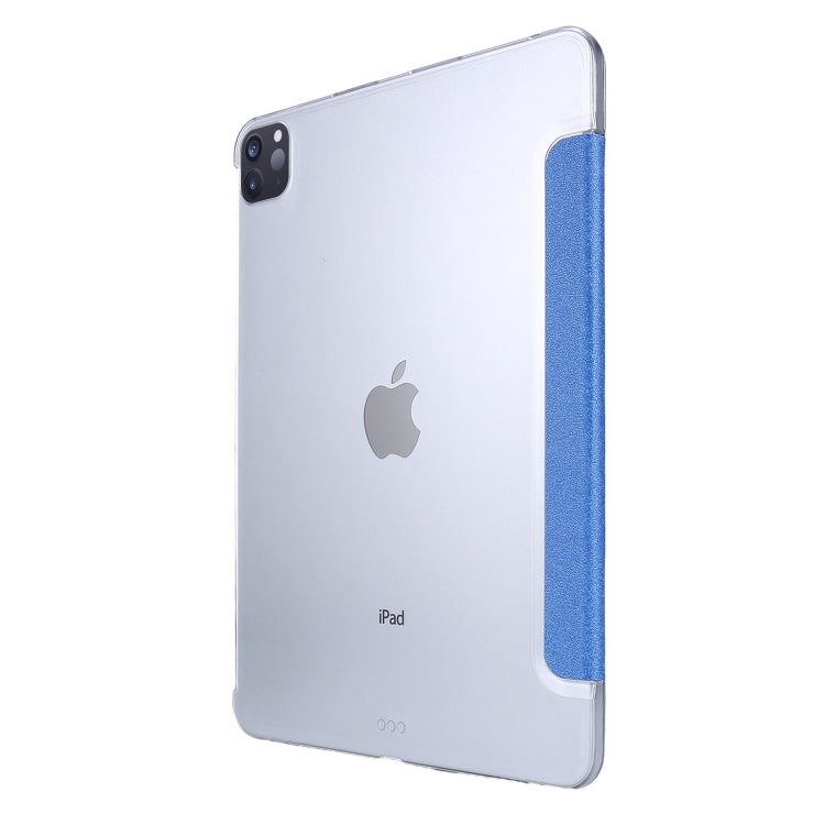 Silk Texture Flip Magnetic PU Leather Smart Case with Three-folding Holder For iPad Air 11 2024 / Air 2022 / 2020 10.9(Blue) - iPad Air (2022) / (2020) 10.9 Cases by PMC TechLife | Online Shopping South Africa | PMC TechLife | Buy Now Pay Later Mobicred