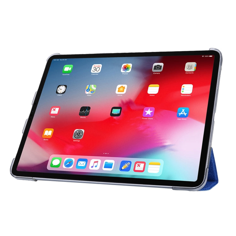 Silk Texture Flip Magnetic PU Leather Smart Case with Three-folding Holder For iPad Air 11 2024 / Air 2022 / 2020 10.9(Blue) - iPad Air (2022) / (2020) 10.9 Cases by PMC TechLife | Online Shopping South Africa | PMC TechLife | Buy Now Pay Later Mobicred