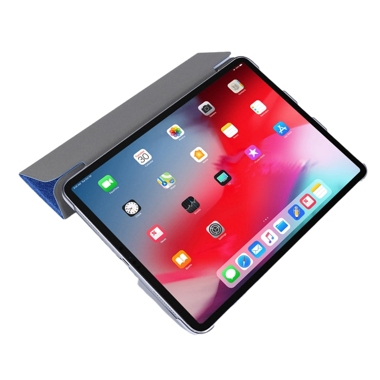 Silk Texture Flip Magnetic PU Leather Smart Case with Three-folding Holder For iPad Air 11 2024 / Air 2022 / 2020 10.9(Blue) - iPad Air (2022) / (2020) 10.9 Cases by PMC TechLife | Online Shopping South Africa | PMC TechLife | Buy Now Pay Later Mobicred