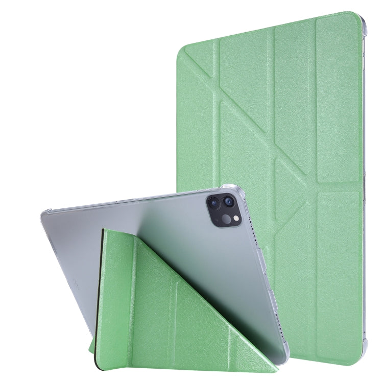 Silk Texture Horizontal Deformation Flip Leather Case with Three-folding Holder For iPad Air 11 2024 / Air 2022 / 2020 10.9(Green) - iPad Air (2022) / (2020) 10.9 Cases by PMC TechLife | Online Shopping South Africa | PMC TechLife | Buy Now Pay Later Mobicred