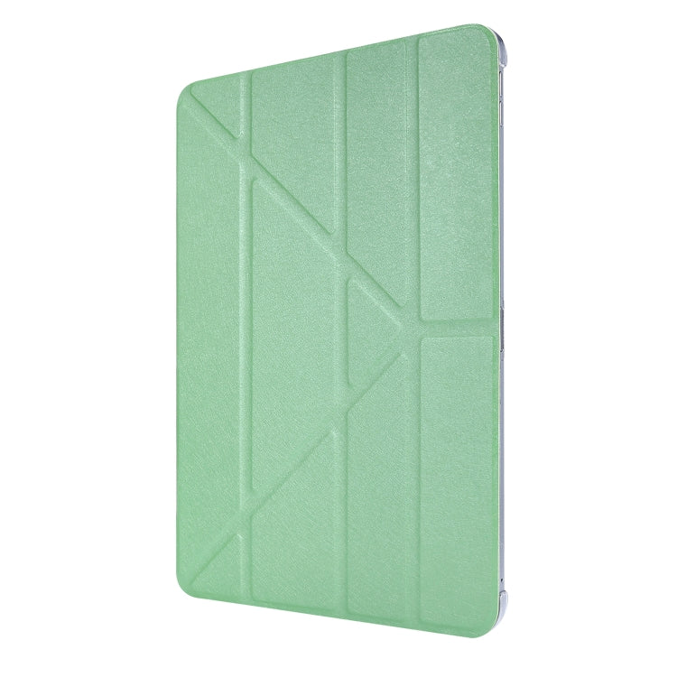 Silk Texture Horizontal Deformation Flip Leather Case with Three-folding Holder For iPad Air 11 2024 / Air 2022 / 2020 10.9(Green) - iPad Air (2022) / (2020) 10.9 Cases by PMC TechLife | Online Shopping South Africa | PMC TechLife | Buy Now Pay Later Mobicred