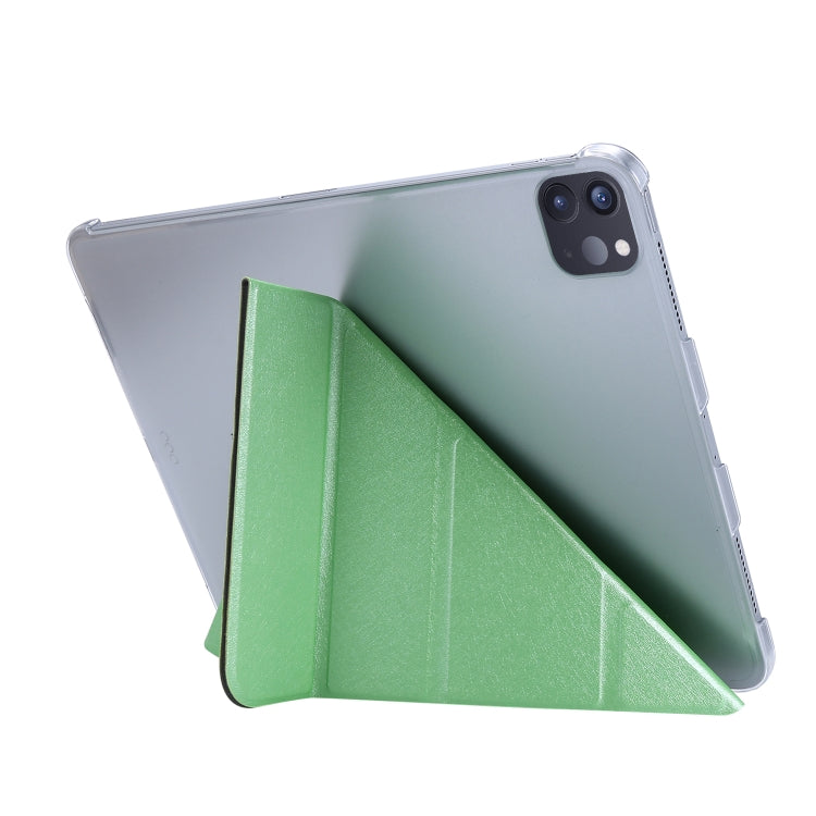 Silk Texture Horizontal Deformation Flip Leather Case with Three-folding Holder For iPad Air 11 2024 / Air 2022 / 2020 10.9(Green) - iPad Air (2022) / (2020) 10.9 Cases by PMC TechLife | Online Shopping South Africa | PMC TechLife | Buy Now Pay Later Mobicred