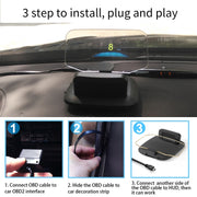 C1 OBD2 + GPS Mode Car HUD Head-up Display Compass / Speed / Water Temperature / Voltage Display / Speed Alarm / Fault Alarm