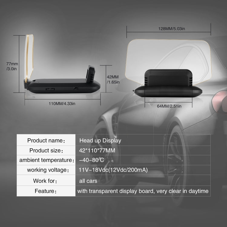 C1 OBD2 + GPS Mode Car HUD Head-up Display Compass / Speed / Water Temperature / Voltage Display / Speed Alarm / Fault Alarm - free shipping - PMC TechLife - Order now!