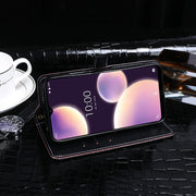 For Wiko View4 Lite idewei Crocodile Texture Horizontal Flip Leather Case with Holder & Card Slots & Wallet(Black)