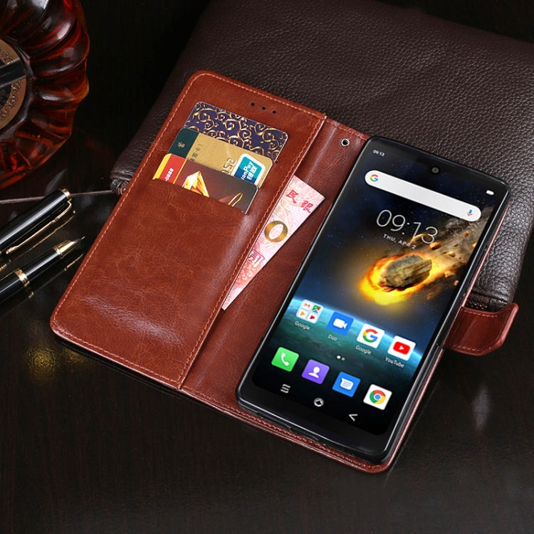 For Blackview BV6900 idewei Crazy Horse Texture Horizontal Flip Leather Case with Holder & Card Slots & Wallet(Sky Blue)