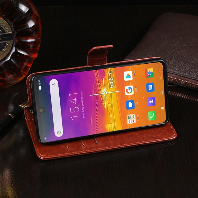 For Blackview BV9900 Pro idewei Crazy Horse Texture Horizontal Flip Leather Case with Holder & Card Slots & Wallet(Brown) - More Brand by idewei | Online Shopping South Africa | PMC TechLife | Buy Now Pay Later Mobicred
