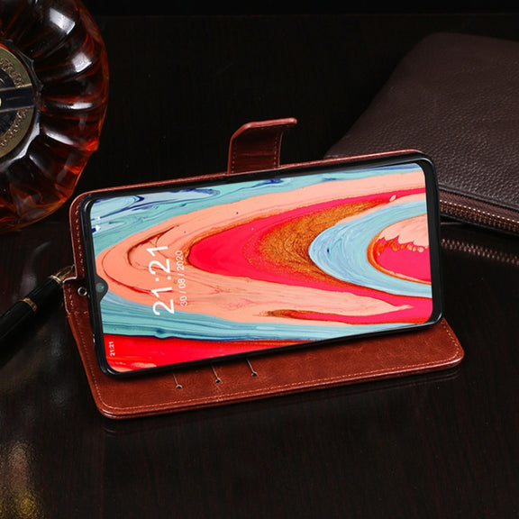 For Cubot Note 20 idewei Crazy Horse Texture Horizontal Flip Leather Case with Holder & Card Slots & Wallet(Sky Blue)