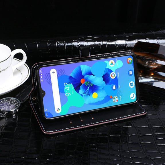 For UMIDIGI A7 idewei Crocodile Texture Horizontal Flip Leather Case with Holder & Card Slots & Wallet(Dark Blue)