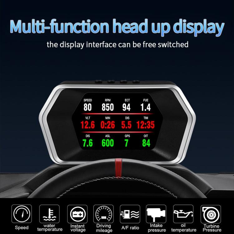 P17 Car HUD Head-up Display GPS Speed Meter Car OBD2 Fault Elimination Code - Head Up Display System by PMC TechLife | Online Shopping South Africa | PMC TechLife | Buy Now Pay Later Mobicred