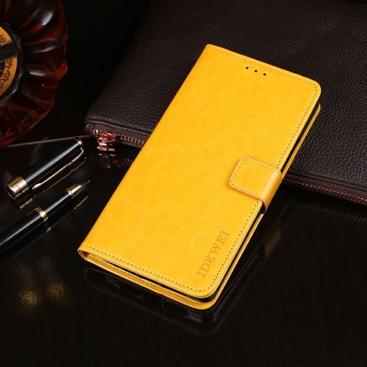 For TCL 10L idewei Crazy Horse Texture Horizontal Flip Leather Case with Holder & Card Slots & Wallet(Yellow) - More Brand by idewei | Online Shopping South Africa | PMC TechLife | Buy Now Pay Later Mobicred
