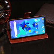 For Umidigi A7 idewei Crazy Horse Texture Horizontal Flip Leather Case with Holder & Card Slots & Wallet(Dark Blue)