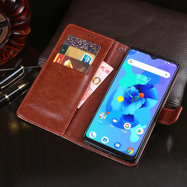For Umidigi A7 idewei Crazy Horse Texture Horizontal Flip Leather Case with Holder & Card Slots & Wallet(Sky Blue)