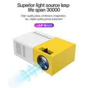 J9 1920x1080P 15 ANSI Portable Home Theater Mini LED HD Digital Projector, Basic Version, US Plug(Yellow White)