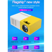 J9 1920x1080P 15 ANSI Portable Home Theater Mini LED HD Digital Projector, Basic Version, AU Plug(Yellow White)