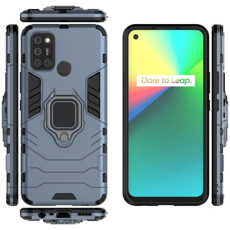 For OPPO Realme 7i Shockproof PC + TPU Protective Case with Magnetic Ring Holder(Navy Blue) - Realme Cases by PMC TechLife | Online Shopping South Africa | PMC TechLife | Buy Now Pay Later Mobicred