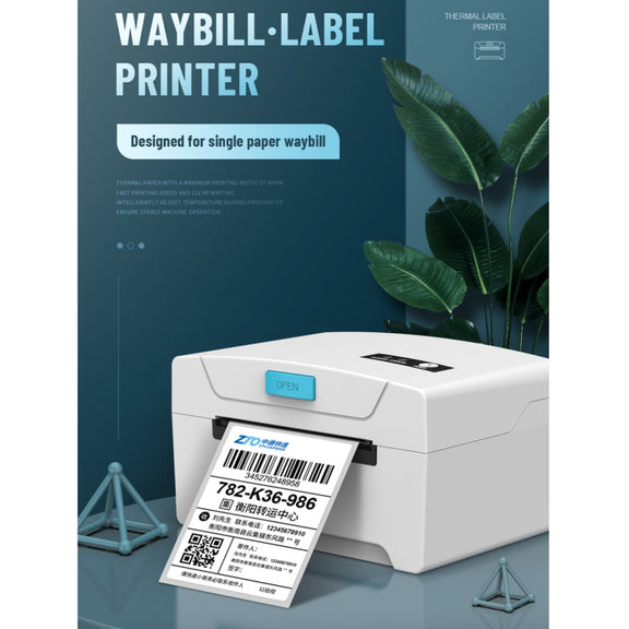 ZJ-8600 76x130 Single Paper Waybill Express Bill Label Printer, USB + Bluetooth Version, EU Plug