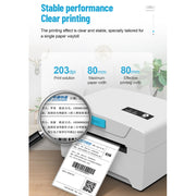 ZJ-8600 76x130 Single Paper Waybill Express Bill Label Printer, USB + Bluetooth Version, EU Plug