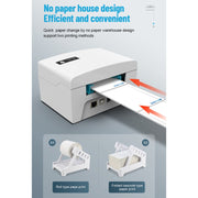 ZJ-8600 76x130 Single Paper Waybill Express Bill Label Printer, USB + Bluetooth Version, UK Plug