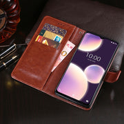 For Wiko View4 Lite idewei Crazy Horse Texture Horizontal Flip Leather Case with Holder & Card Slots & Wallet(Rose Red)
