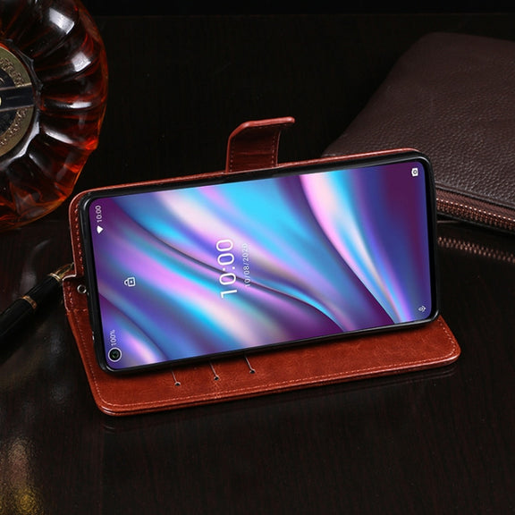 For Wiko View 5 idewei Crazy Horse Texture Horizontal Flip Leather Case with Holder & Card Slots & Wallet(Rose Red)