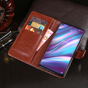 For Wiko View5 Plus idewei Crazy Horse Texture Horizontal Flip Leather Case with Holder & Card Slots & Wallet(Yellow)