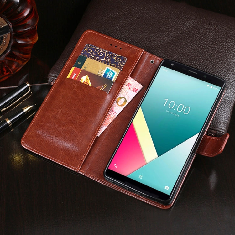 For Wiko Y61 idewei Crazy Horse Texture Horizontal Flip Leather Case with Holder & Card Slots & Wallet(Sky Blue)