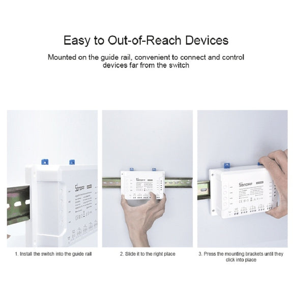 Sonoff 4CHPROR3 Mobile Phone Smart Home Switch Four-way Controller, Support Long-range Control Timing